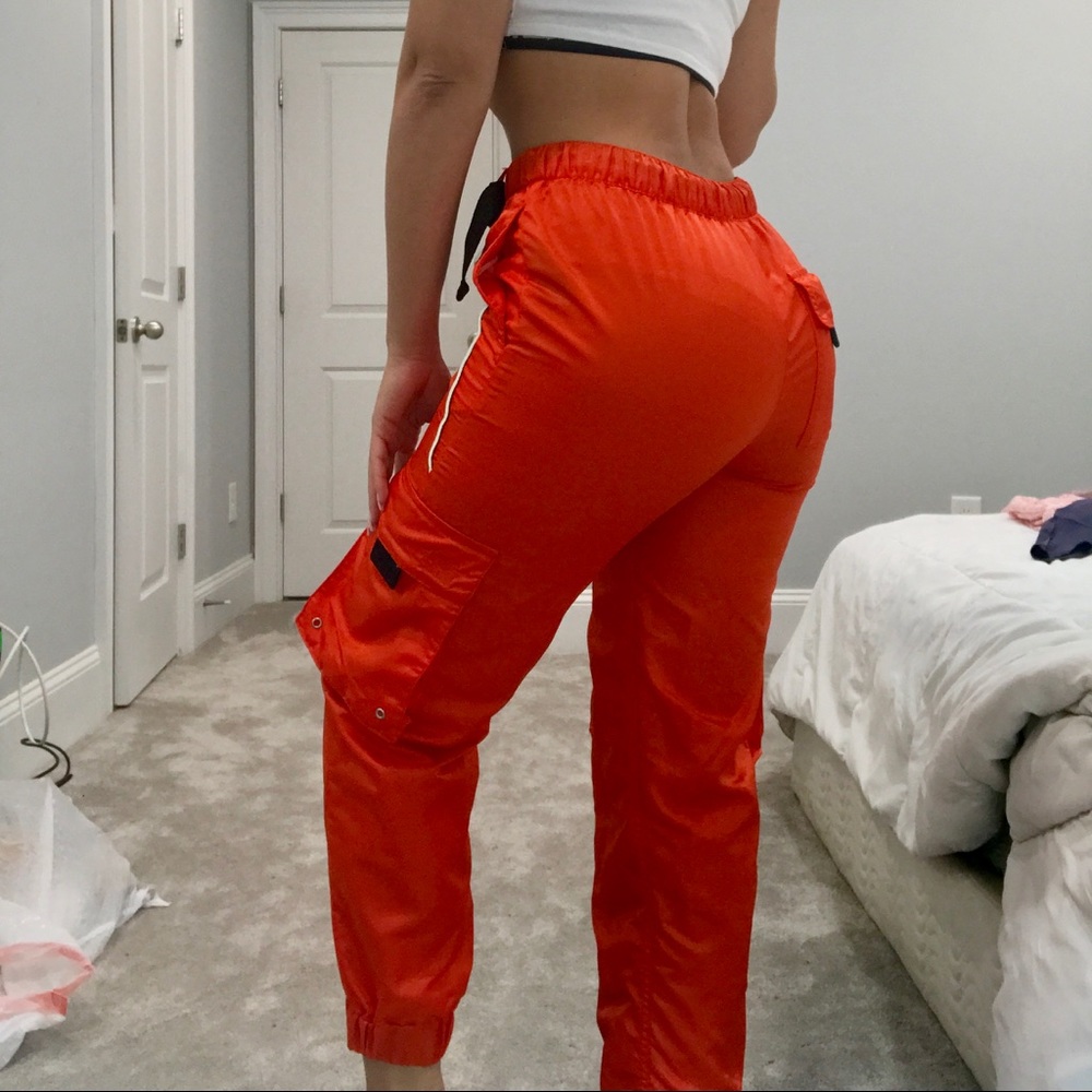 Neon orange pants